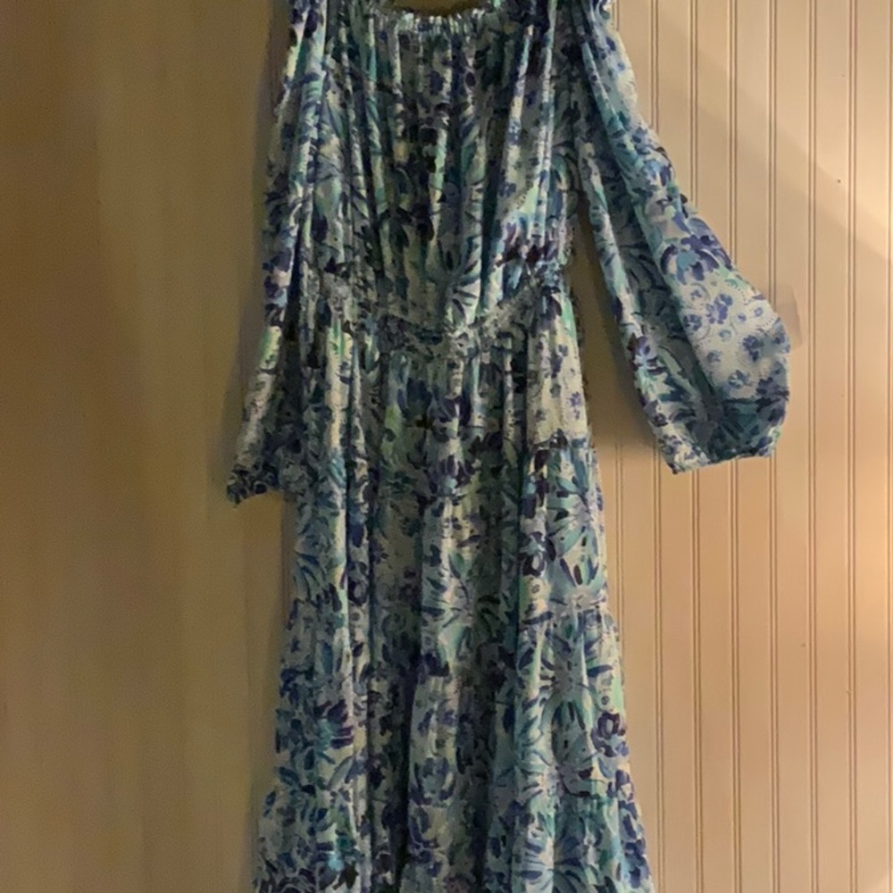 Lilly Pulitzer off the shoulder printed midi dress